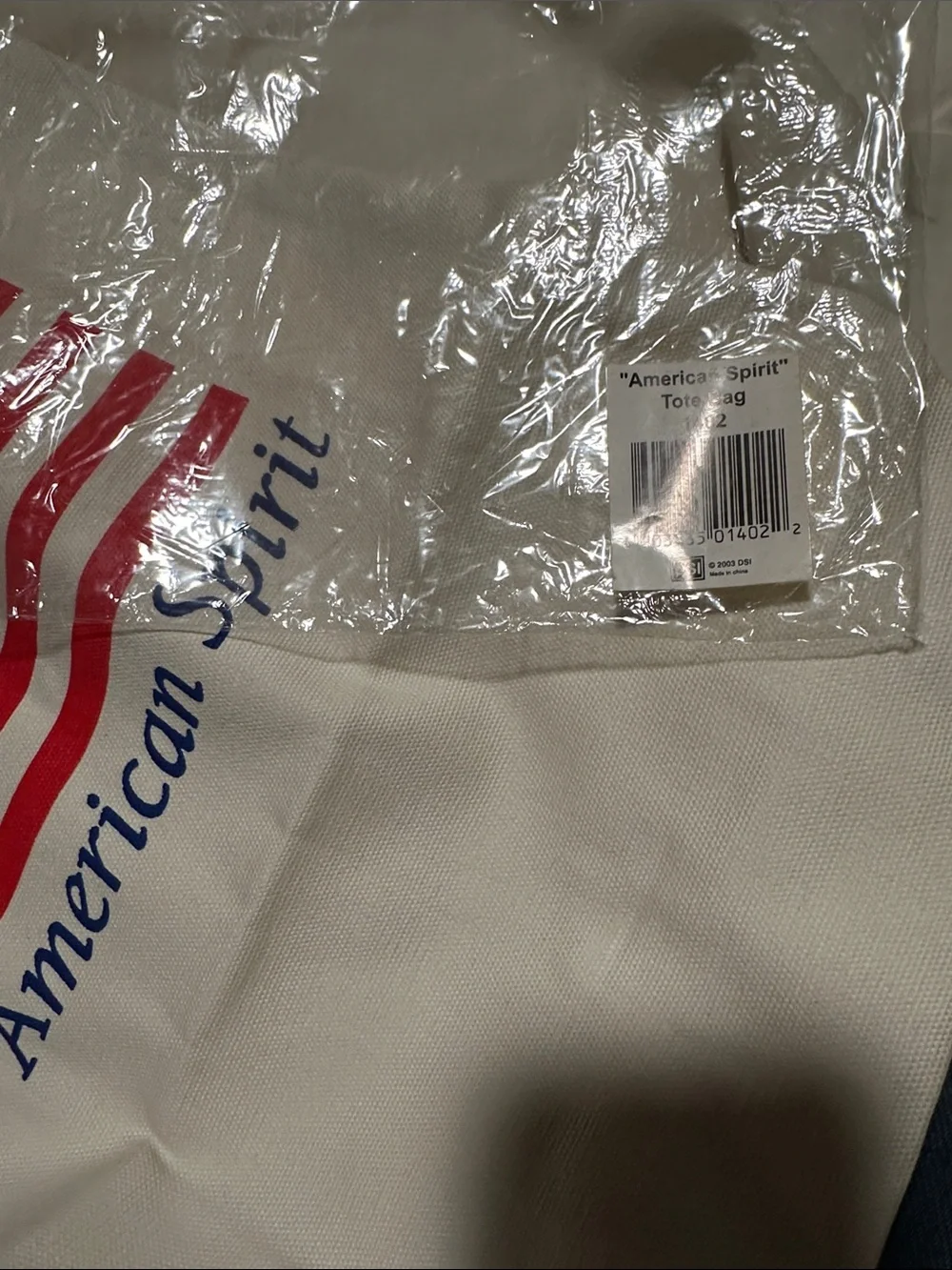 Patriotic Canvas Tote Bag in White with Flag Print